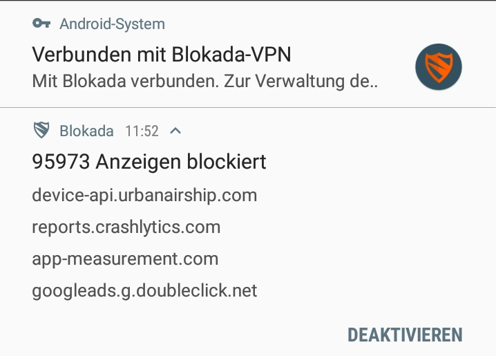 Blokada has already blocked over 95,000 requests